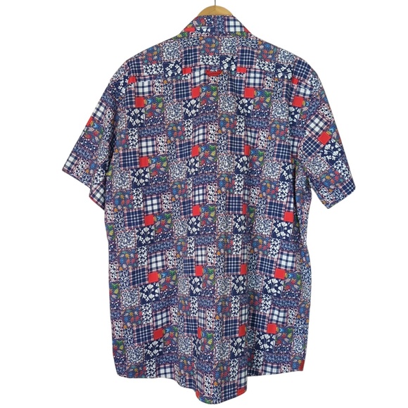 7 Downie St. Colourful Short Sleeve Clarkson Button Down Shirt SZ 8/3XL - Picture 2 of 12